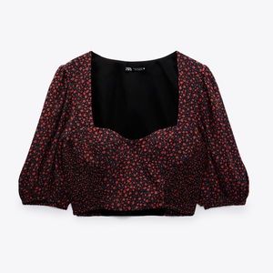 Zara Floral Printed Crop Top